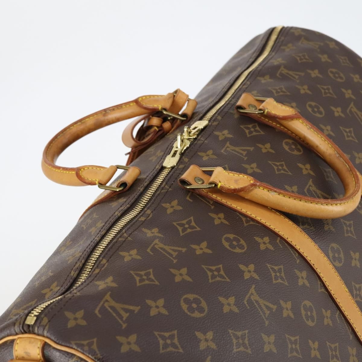Louis Vuitton Keepall Bandouliere Bag Monogram Canvas Brown Canvas Travel Bag Bag (Pre-Owned)