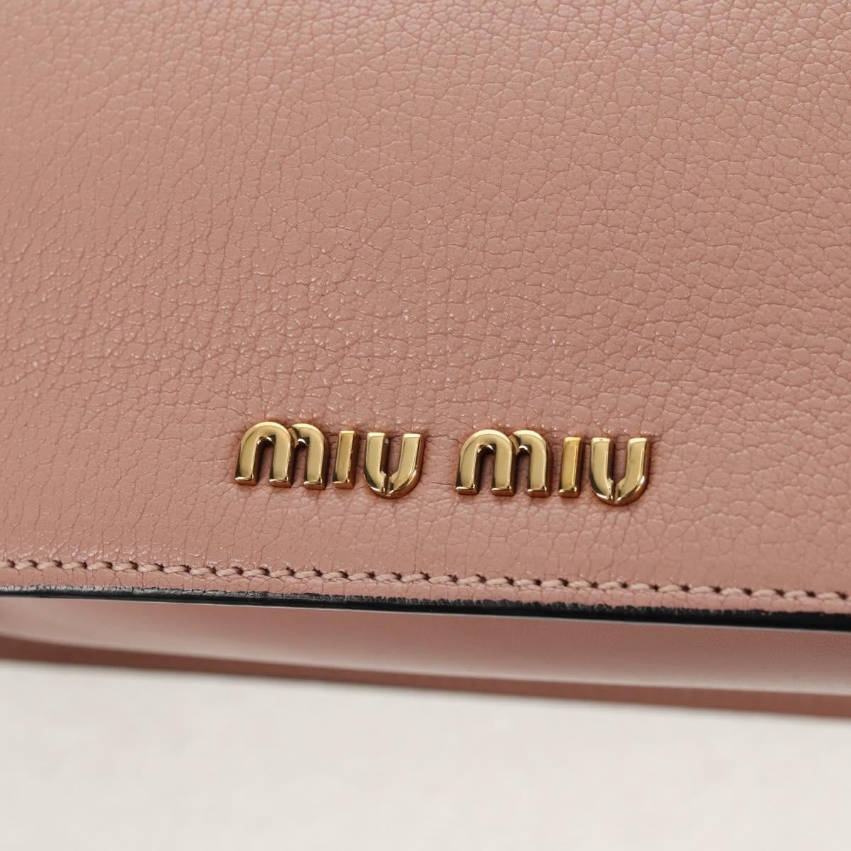 Miu Miu Madras Crystal Buckle Shoulder Bag Leather Pink Leather Handbag (Pre-Owned)