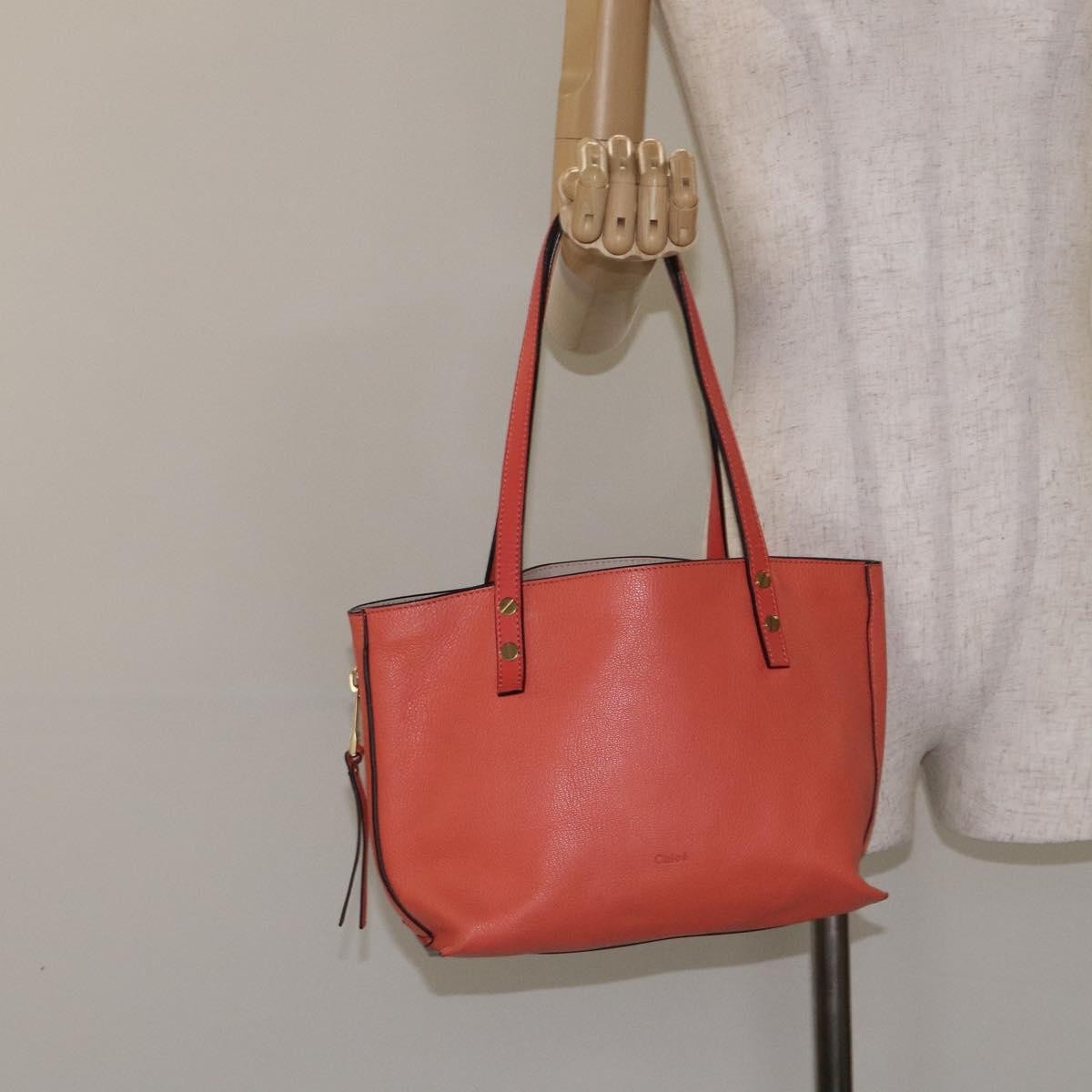Chloe Dilan Tote Leather Orange Leather Bag (Pre-Owned)