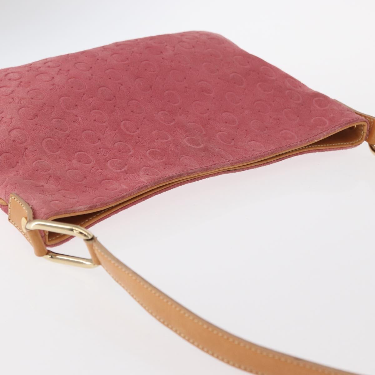 Celine C Macadam Shoulder Bag Suede Pink Suede Shoulder Bag Bag (Pre-Owned)