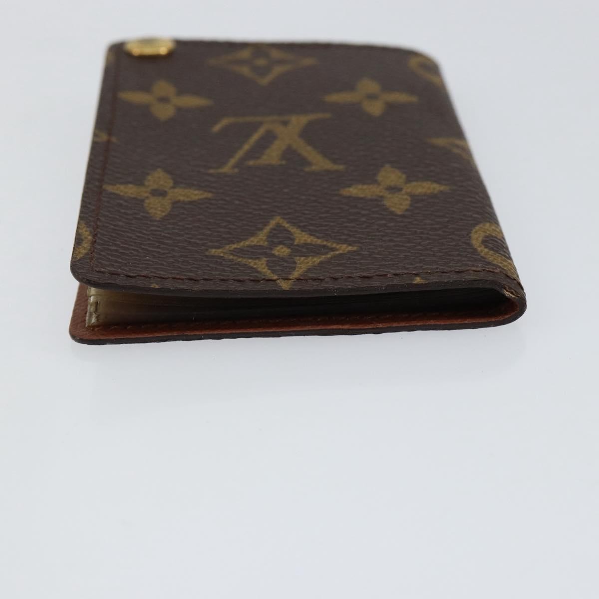 Louis Vuitton Porte Cartes Pression Card Case Monogram Canvas Brown Canvas Card Holders Accessory (Pre-Owned)