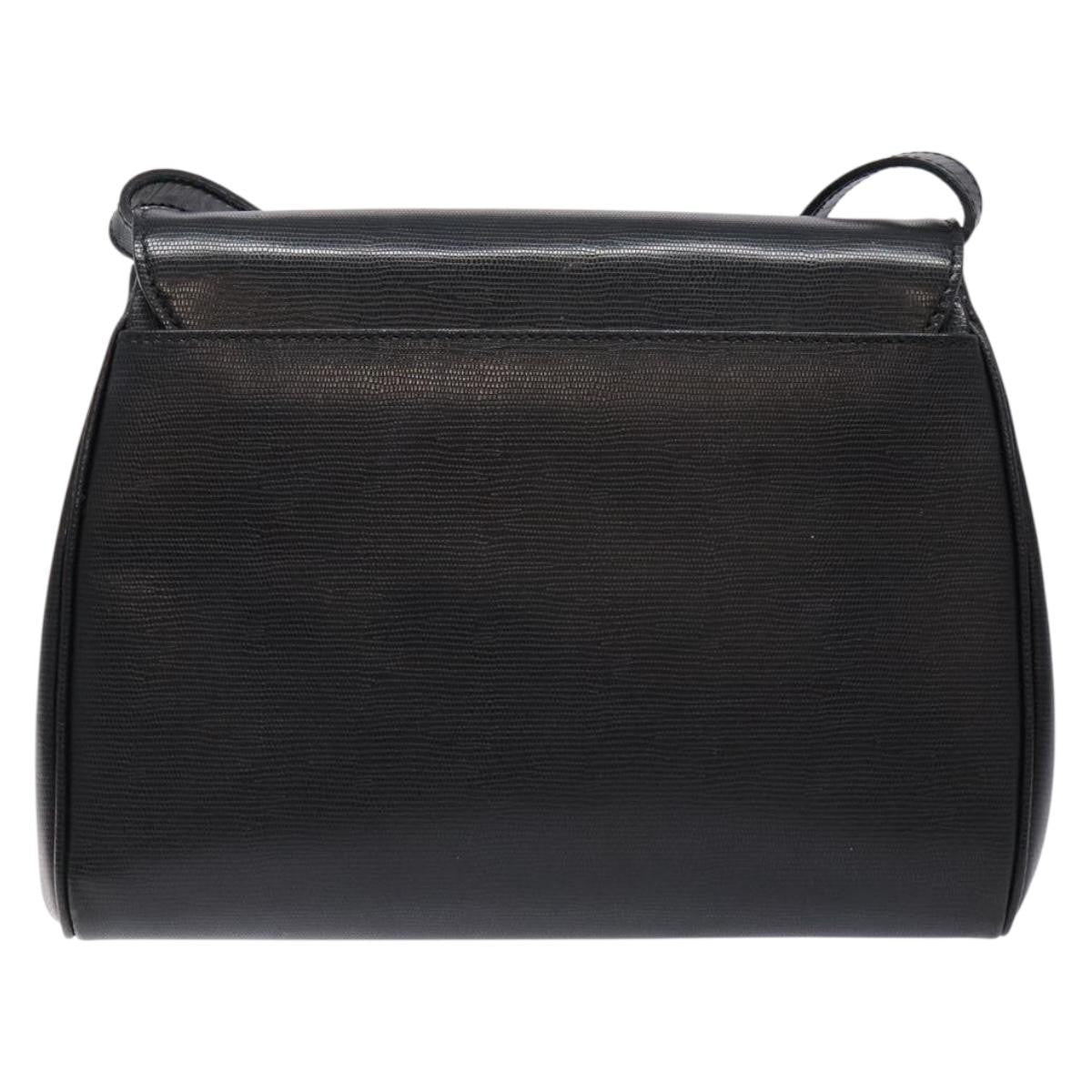 Celine Vintage Circle Logo Crossbody Bag Leather Black Leather Bag (Pre-Owned)