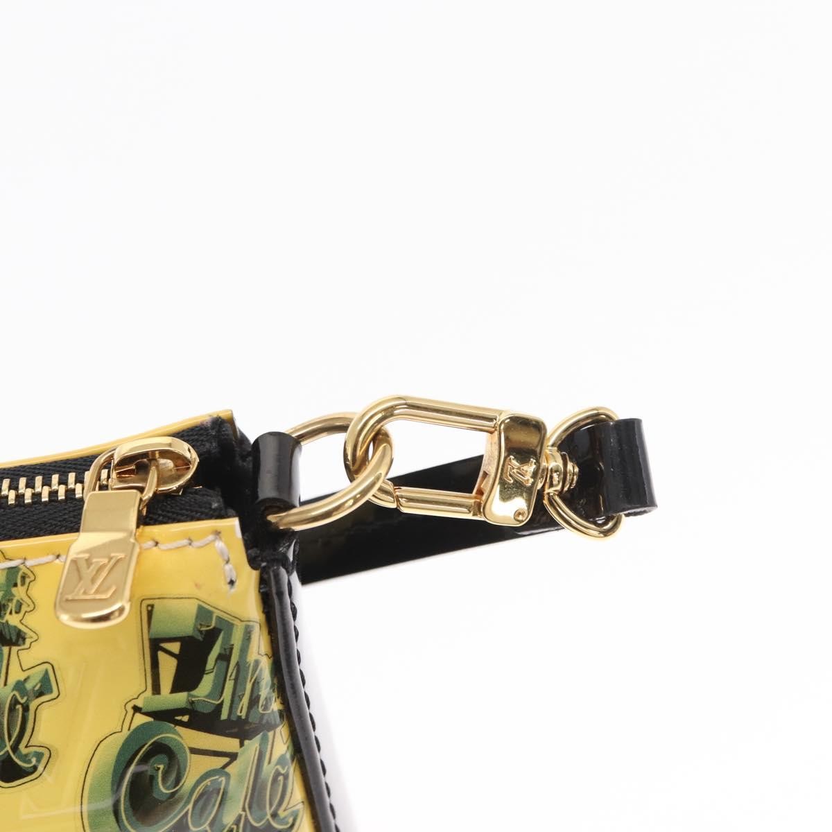 Louis Vuitton Pochette Accessoires Nm Limited Edition Stickers Monogram Vernis Yellow Patent_Leather Clutche & Pouche Bag (Pre-Owned)