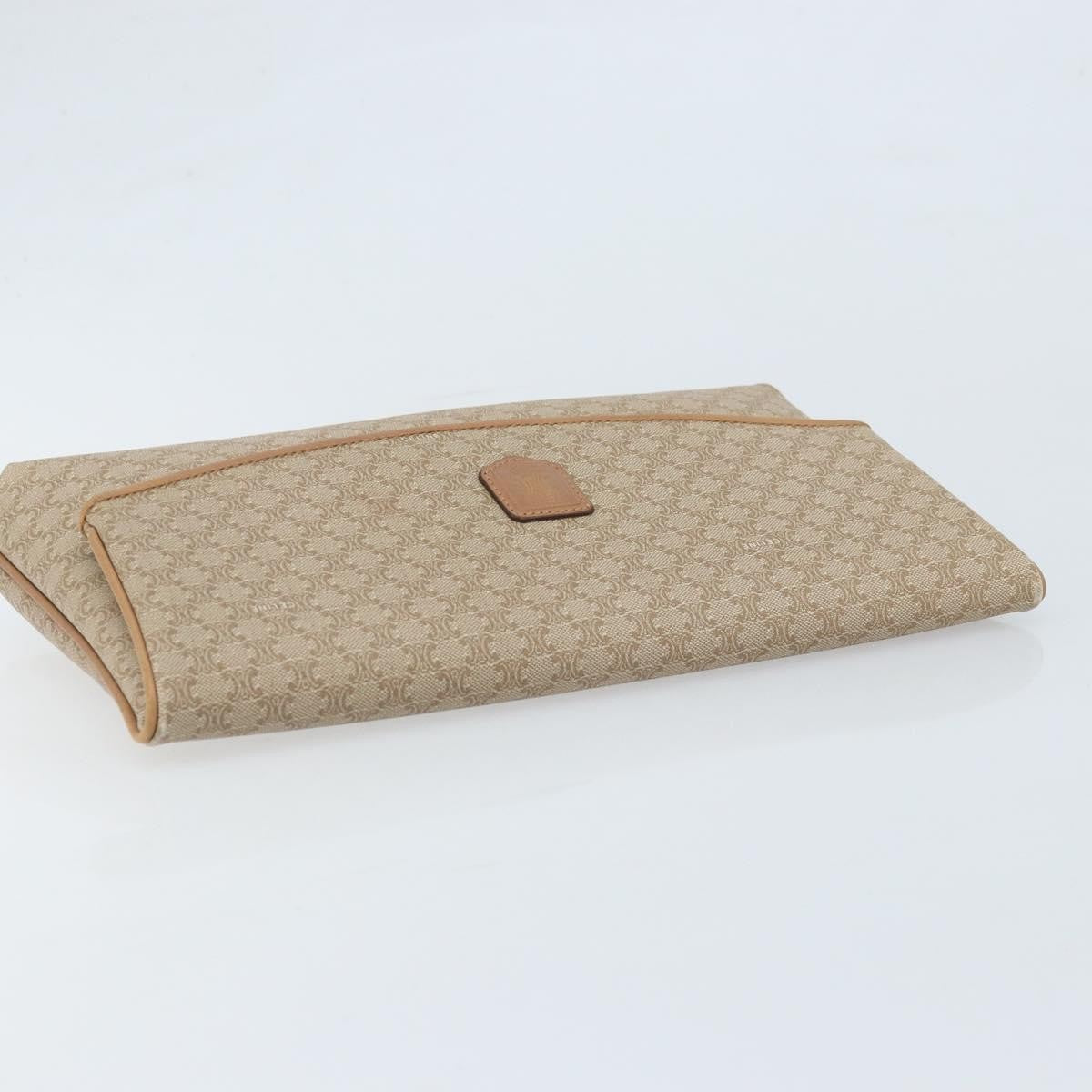 Celine C Macadam Pouch Canvas Beige Pvc Clutche & Pouche Bag (Pre-Owned)