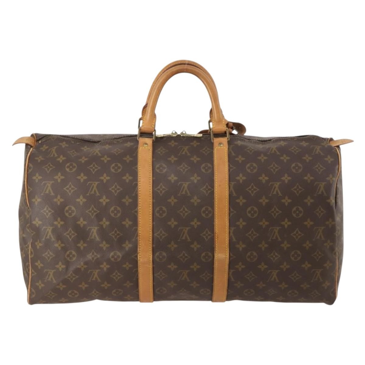 Louis Vuitton Keepall Bag Monogram Canvas Brown Canvas Travel Bag Bag (Pre-Owned)