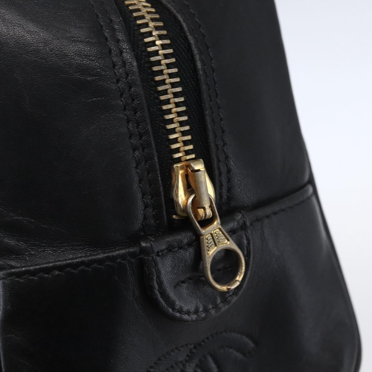 Chanel Vintage Toiletry Pouch Leather Black Patent_Leather Clutche & Pouche Bag (Pre-Owned)