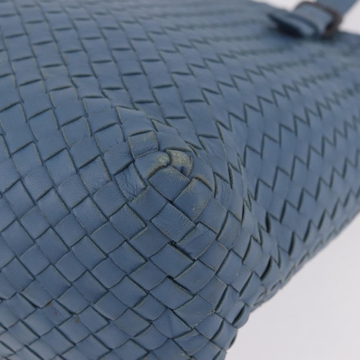 Bottega Veneta Intrecciato Tote Leather Blue Leather Tote Bag Bag (Pre-Owned)