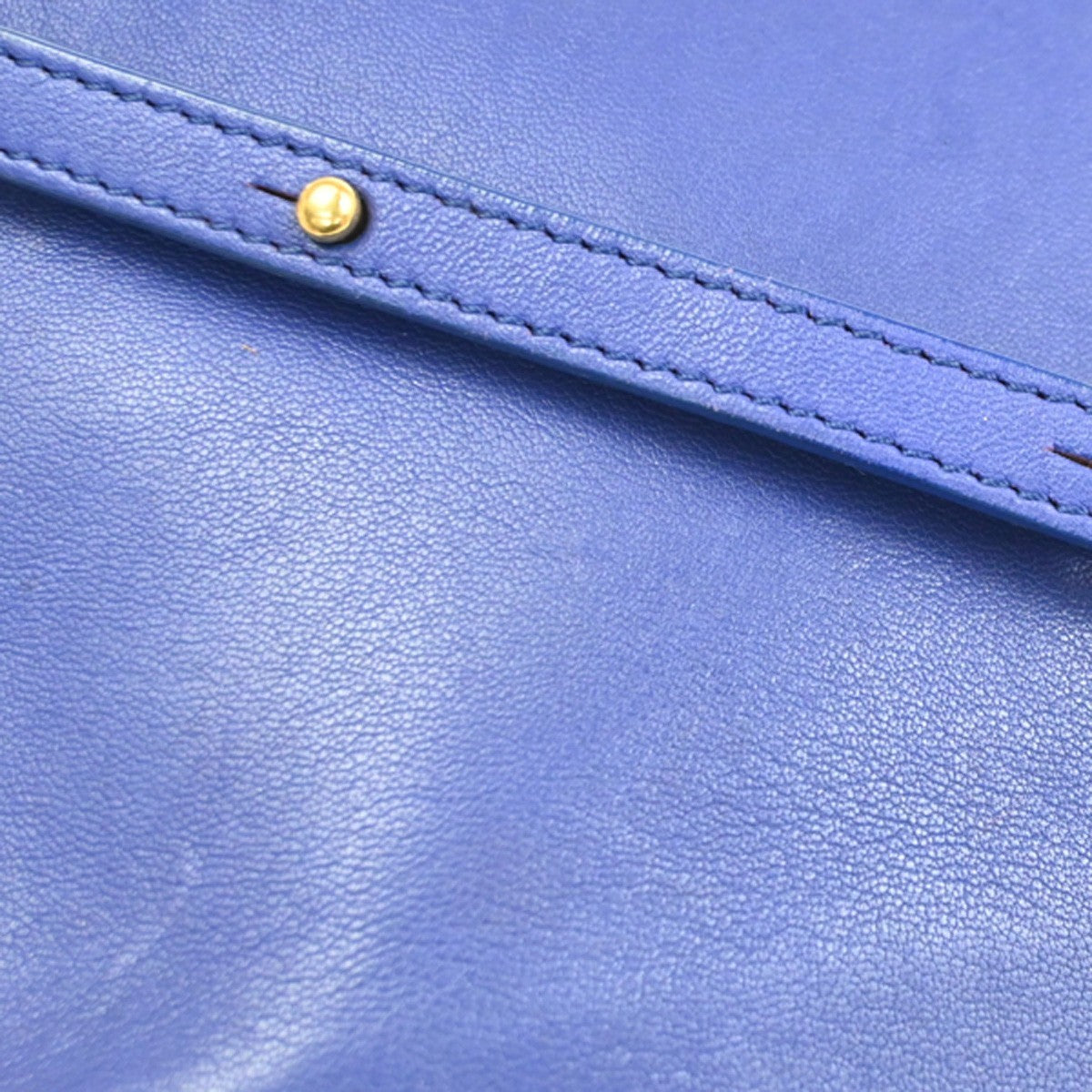Celine Trio Crossbody Bag Leather Blue Leather Shoulder Bag Bag (Pre-Owned)