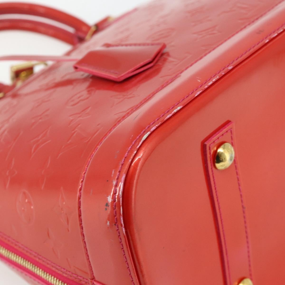 Louis Vuitton Alma Handbag Monogram Vernis Red Patent_Leather Handbag (Pre-Owned)