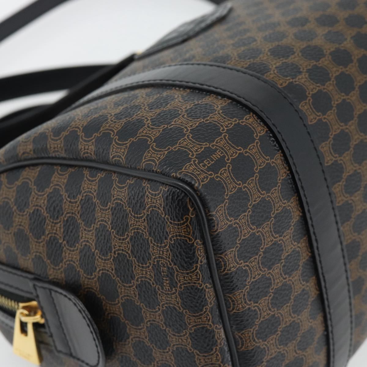 Celine Macadam Handbag Macadam With Leather Black Canvas Handbag (Pre-Owned)
