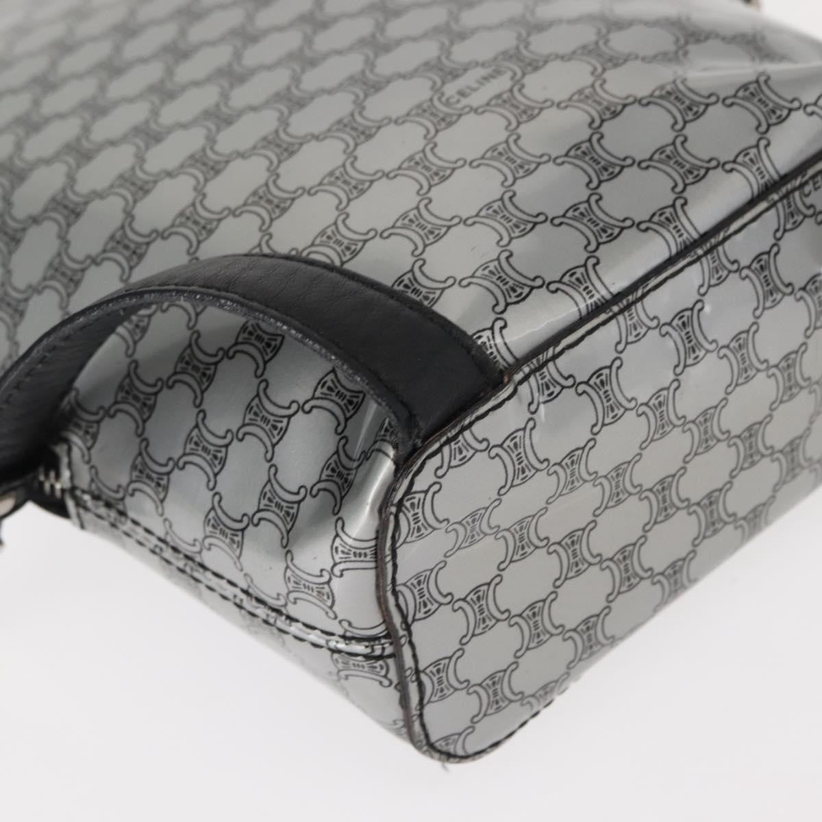 Celine Vintage Macadam Backpack Canvas And Leather Silver Pvc Backpack Bag (Pre-Owned)