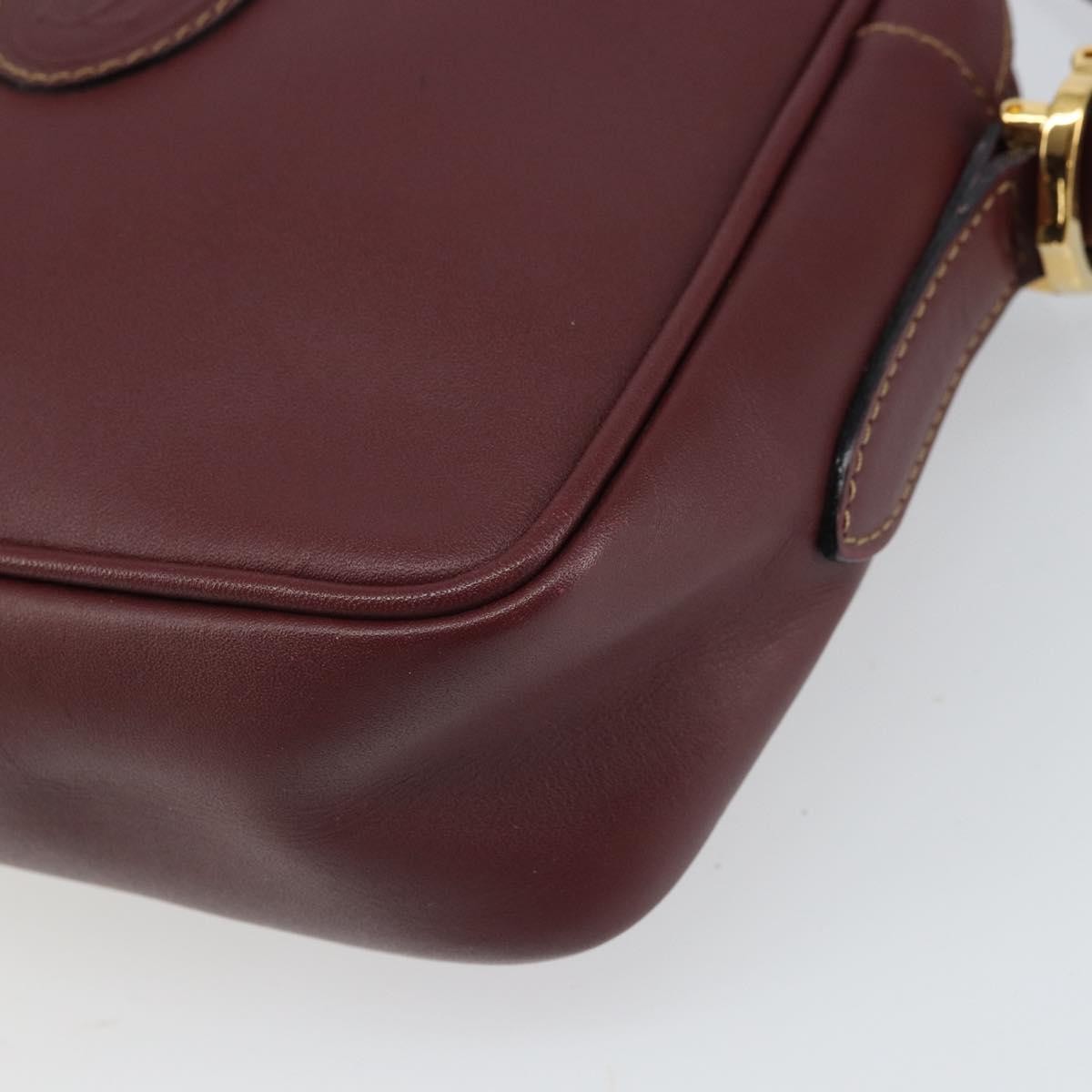 Cartier Must De Cartier Shoulder Bag Leather Burgundy Leather Shoulder Bag Bag (Pre-Owned)