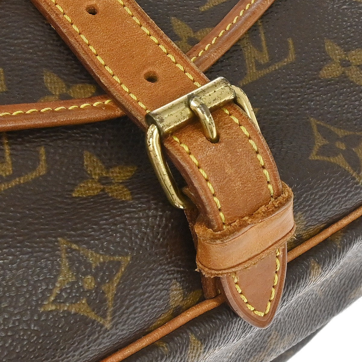 Louis Vuitton Saumur Handbag Monogram Canvas Brown Canvas Shoulder Bag Bag (Pre-Owned)