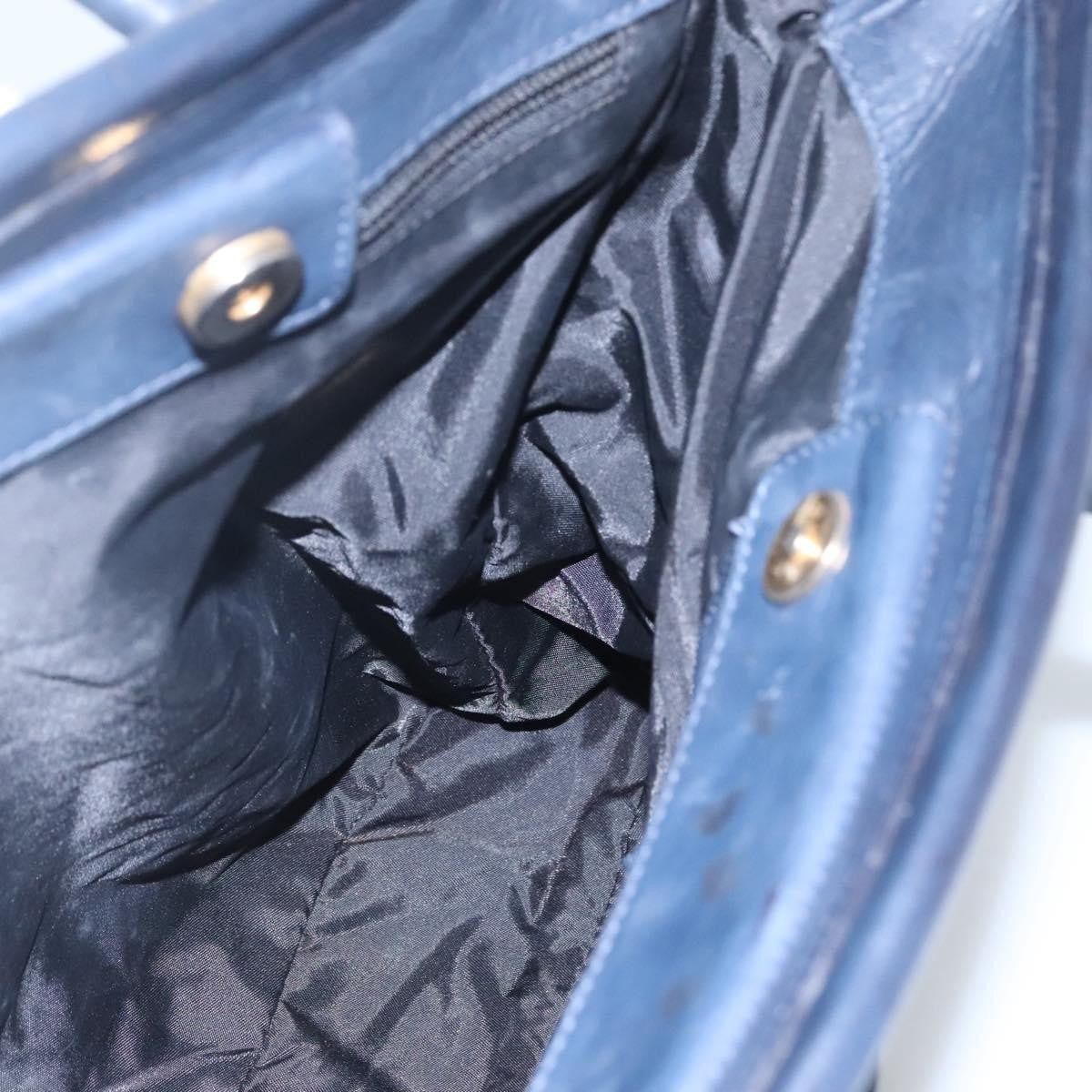 Celine Circle Logo Handbag Nylon Navy Nylon Tote Bag Bag (Pre-Owned)