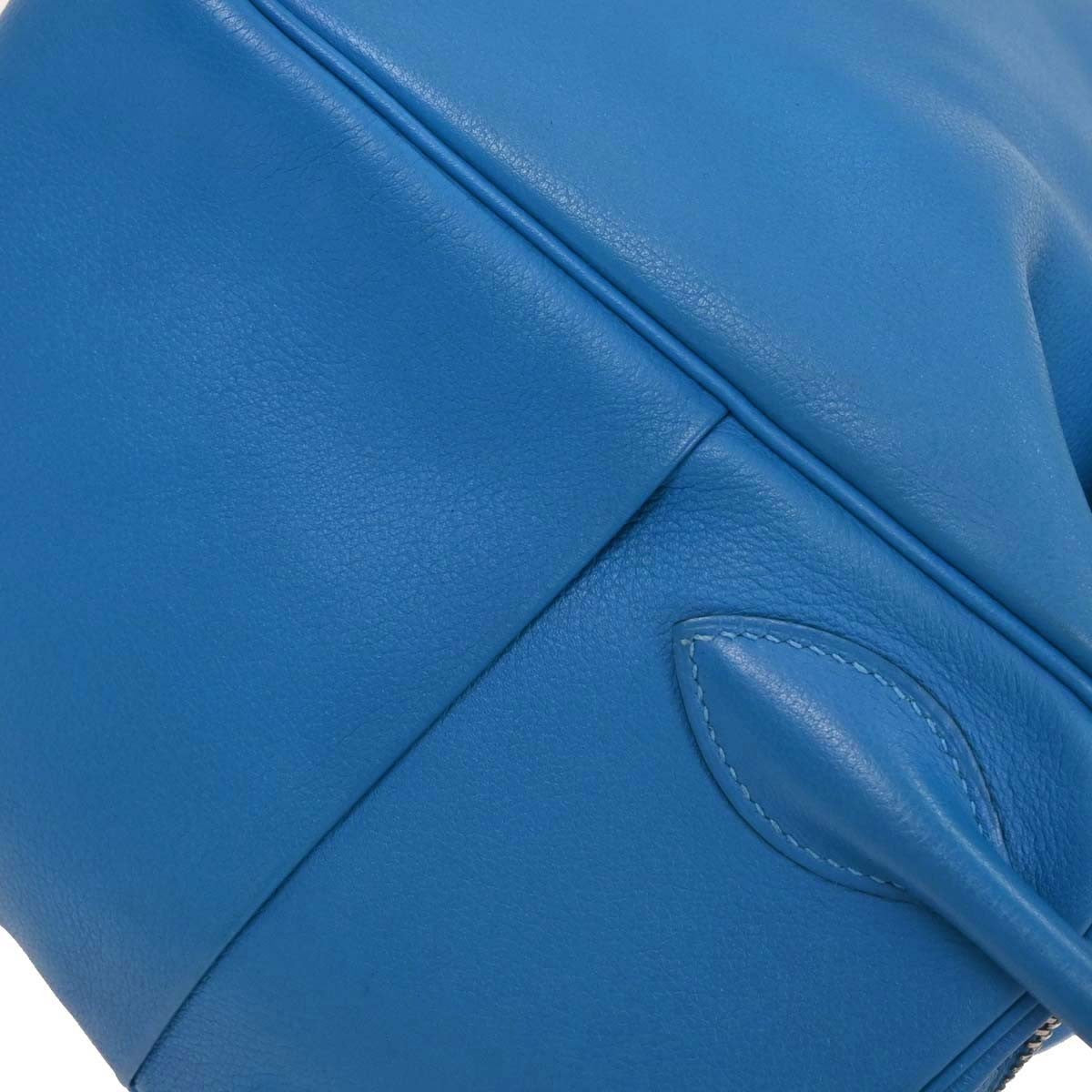 Hermes Lindy Bag Evercolor Blue Leather Shoulder Bag Bag (Pre-Owned)