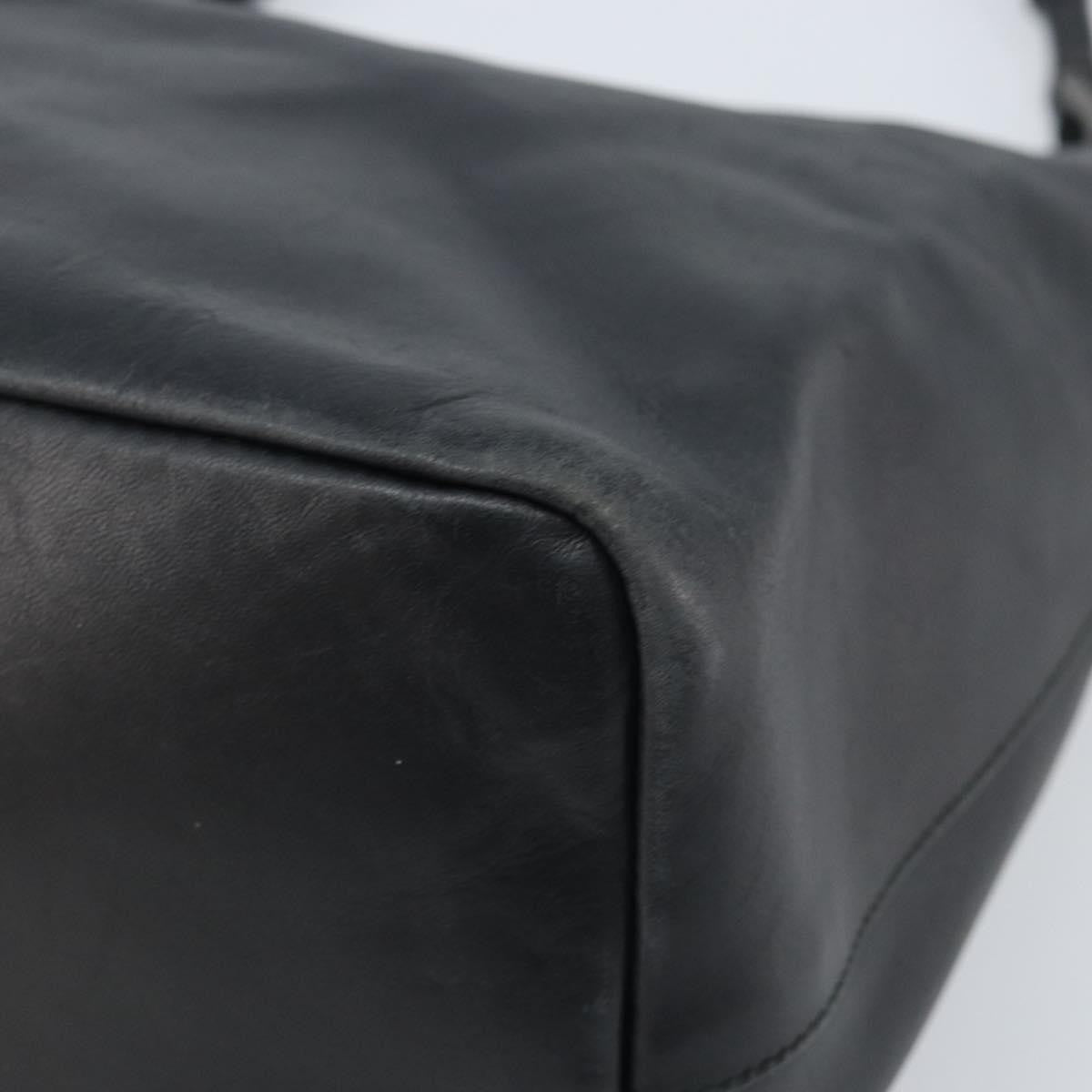 Gucci Vintage Bamboo Hobo Leather Black Leather Handbag (Pre-Owned)