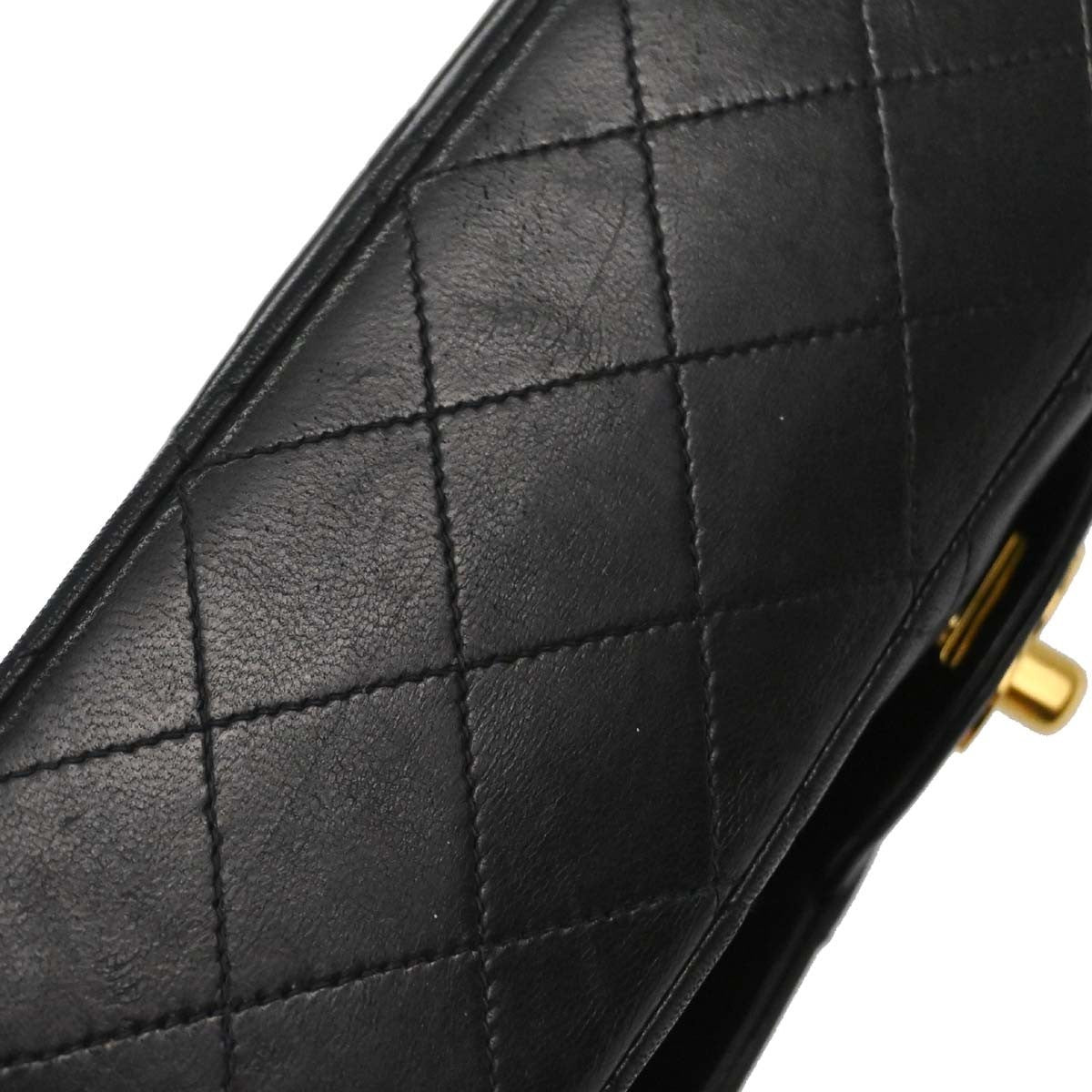 Chanel Timeless - Classic Double Flap Bag Leather Black Leather Shoulder Bag Bag (Pre-Owned)
