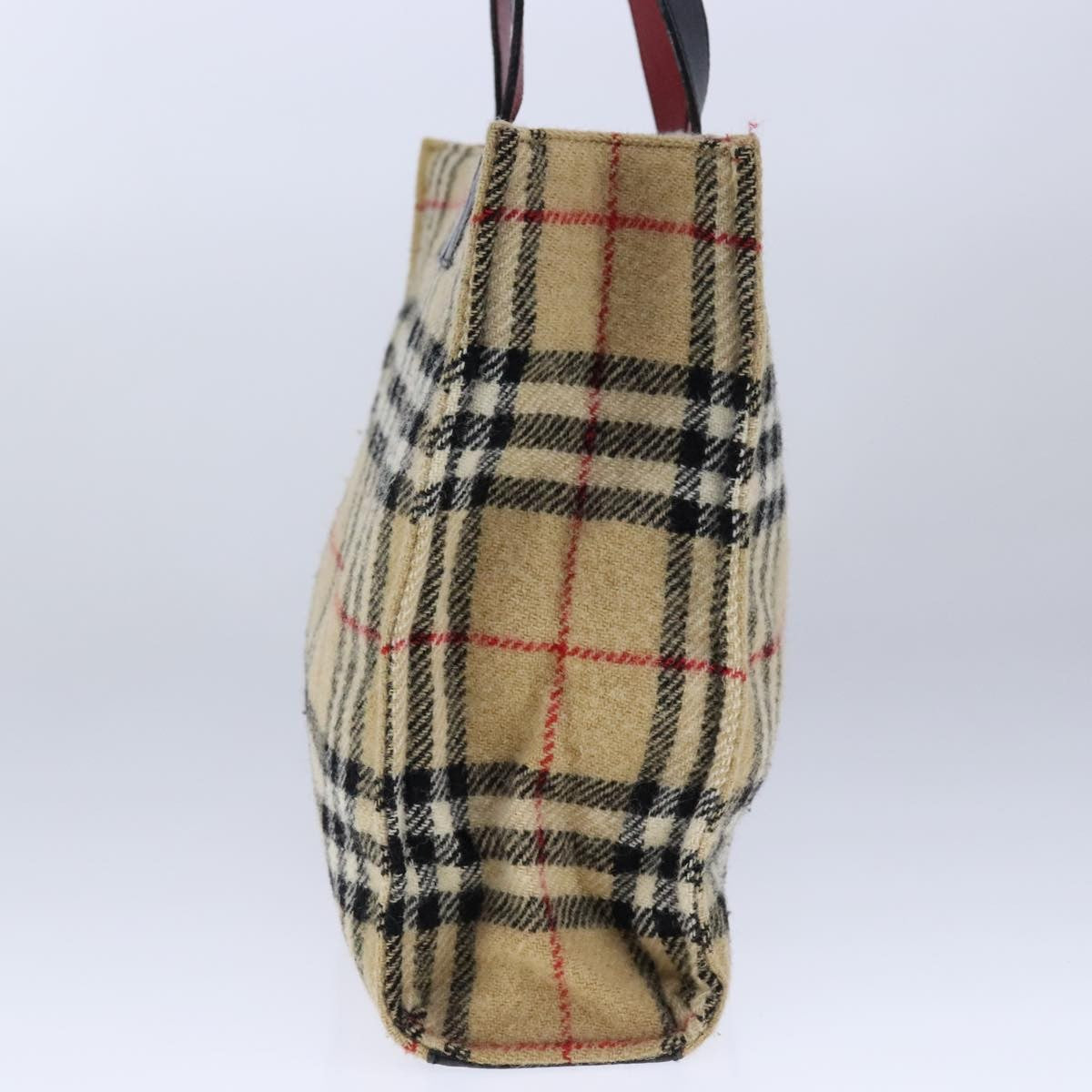 Burberry Nova Check Blue Label Cotton Beige Cotton Tote Bag Bag (Pre-Owned)