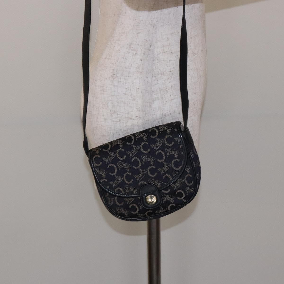 Celine C Sulky Shoulder Bag Canvas And Leather Navy Canvas Shoulder Bag Bag (Pre-Owned)