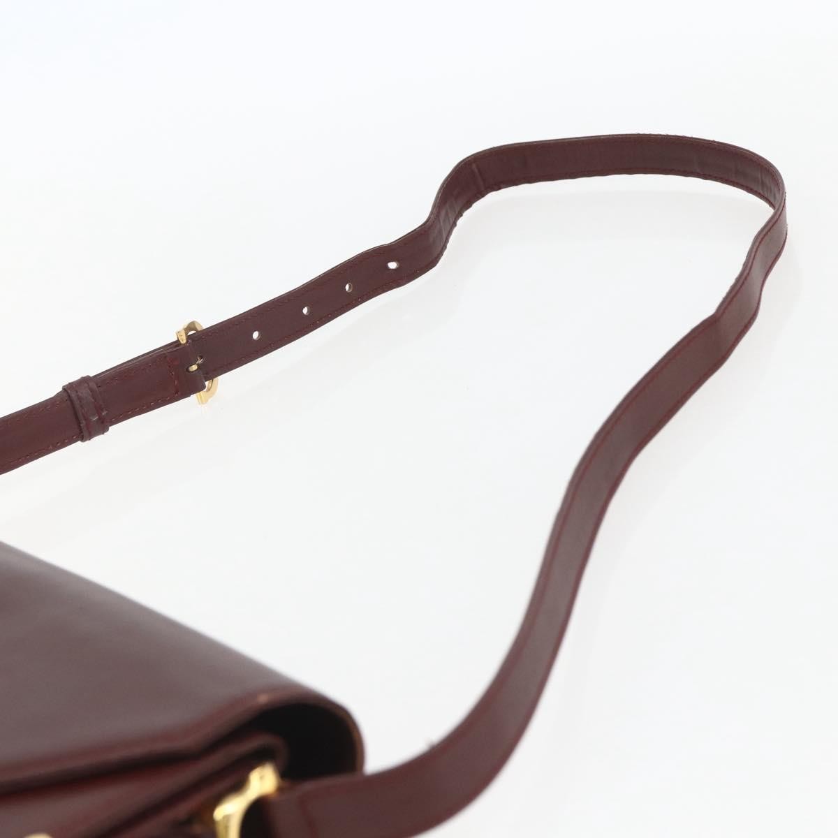 Cartier Must De Cartier Shoulder Bag Leather Burgundy Leather Shoulder Bag Bag (Pre-Owned)