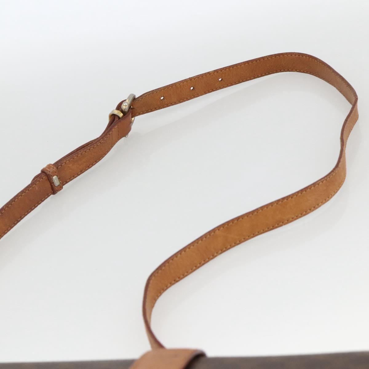 Celine Vintage Macadam Shoulder Bag Canvas And Leather Brown Canvas Shoulder Bag Bag (Pre-Owned)