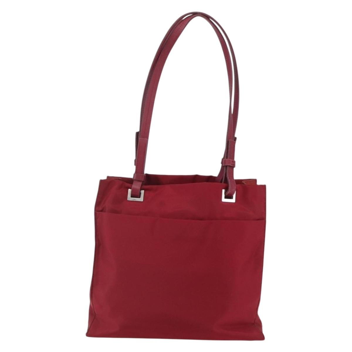 Prada Vintage Tote Tessuto Red Nylon Tote Bag Bag (Pre-Owned)