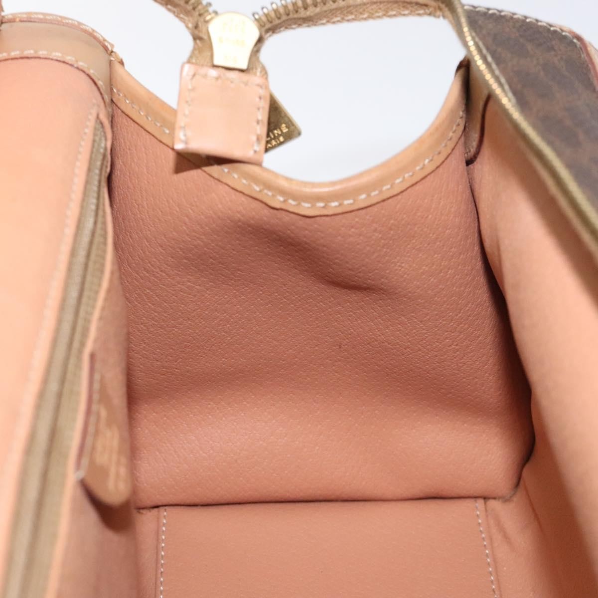Celine Vintage Macadam Handbag Canvas And Leather Brown Canvas Handbag (Pre-Owned)