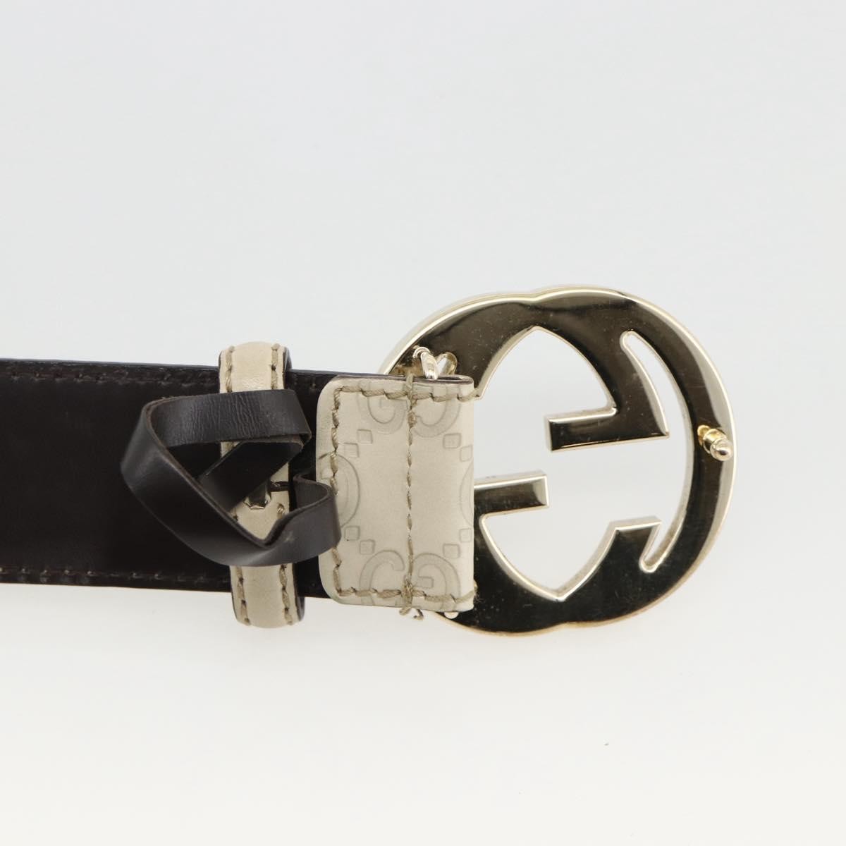 Gucci Vintage Interlocking G Reversible Belt Leather White Leather Belts Accessory (Pre-Owned)
