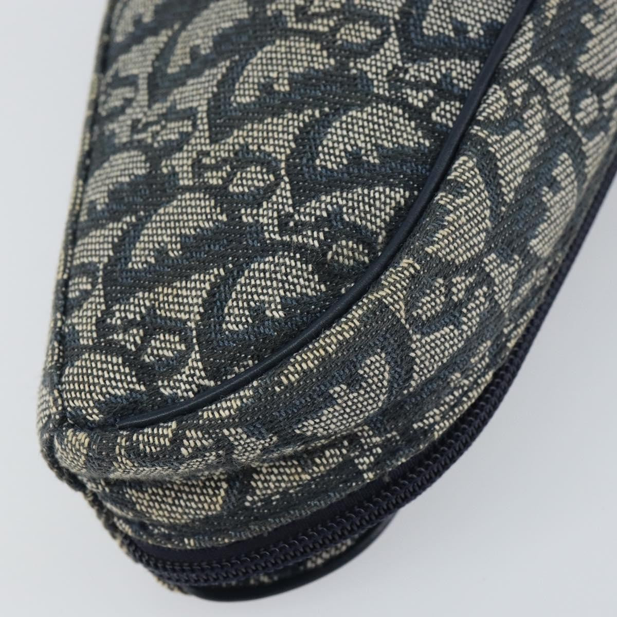Christian Dior Vintage Saddle Coin Purse Diorissimo Canvas Navy Canvas Clutche & Pouche Bag (Pre-Owned)