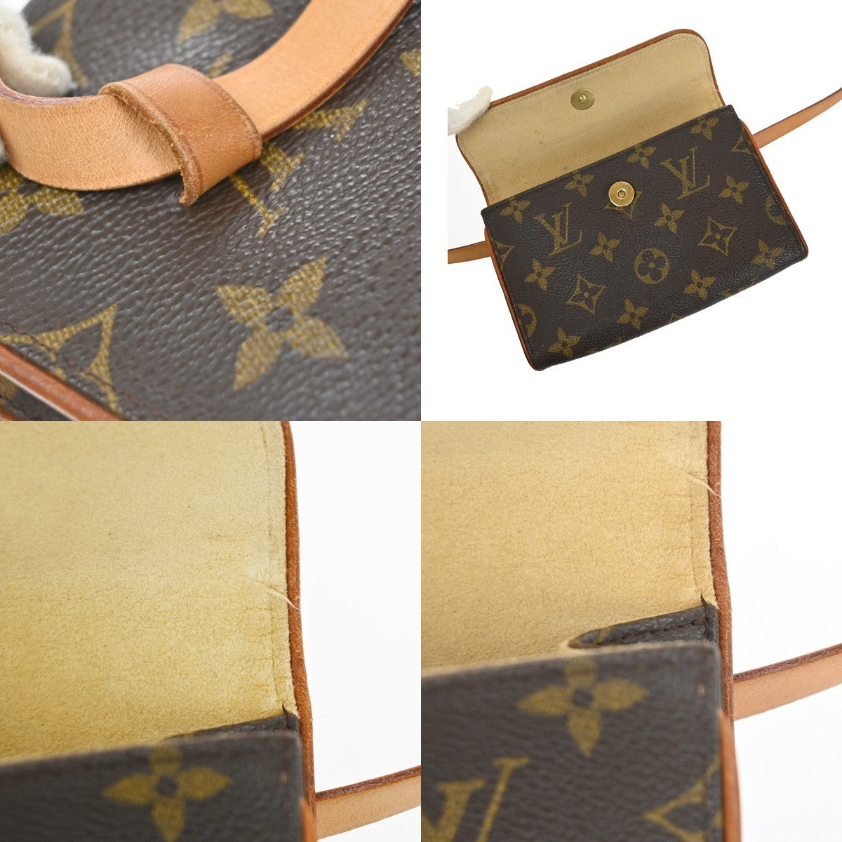 Louis Vuitton Florentine Waist Bag Monogram Canvas Brown Canvas Clutche & Pouche Bag (Pre-Owned)