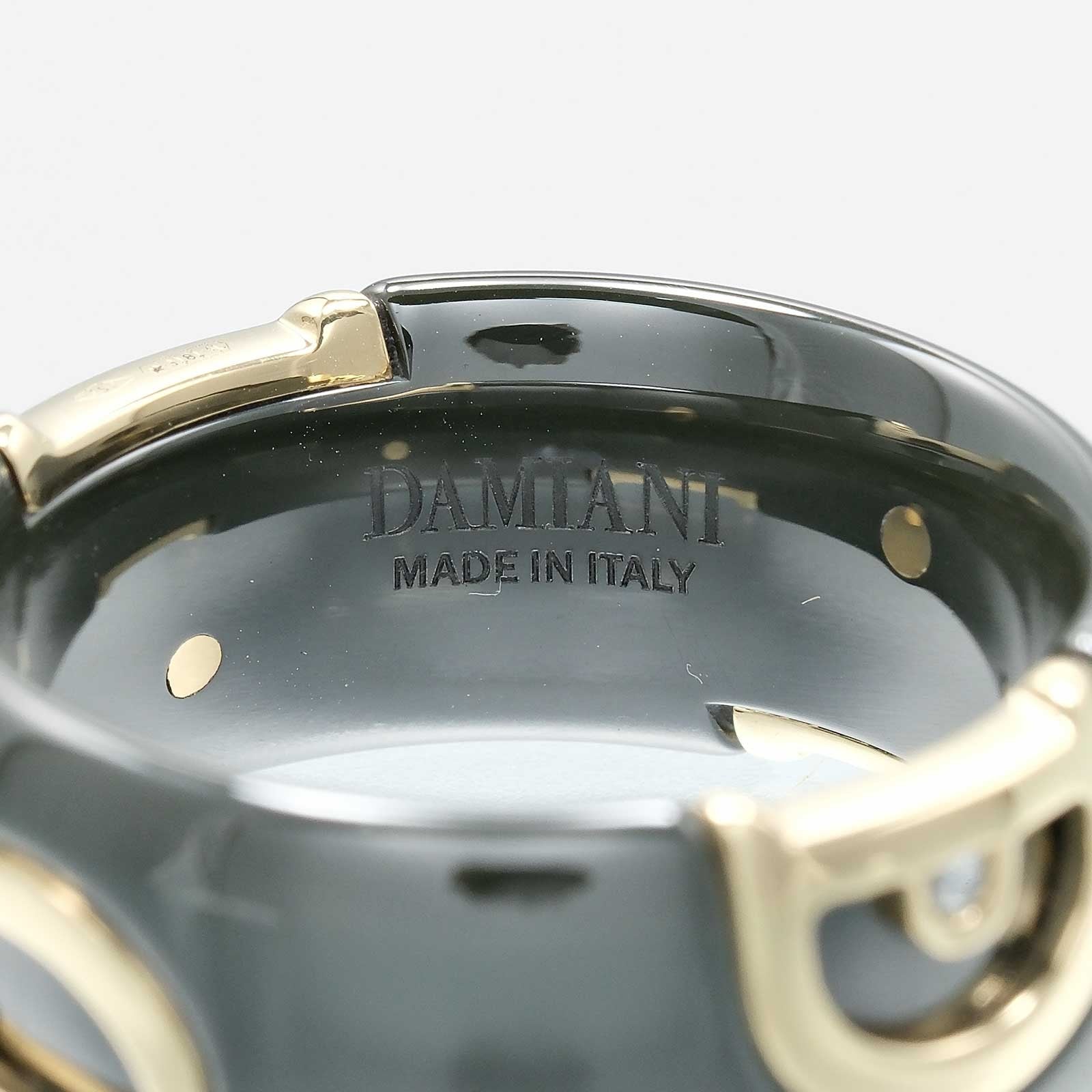 Damiani D Icon Ring K18 (White Gold), Ceramic And Diamond Green Ceramic Ring Jewelry (Pre-Owned)