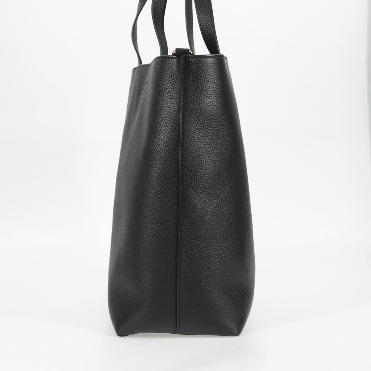 Versace Medusa Tote Leather Black Leather Tote Bag Bag (Pre-Owned)