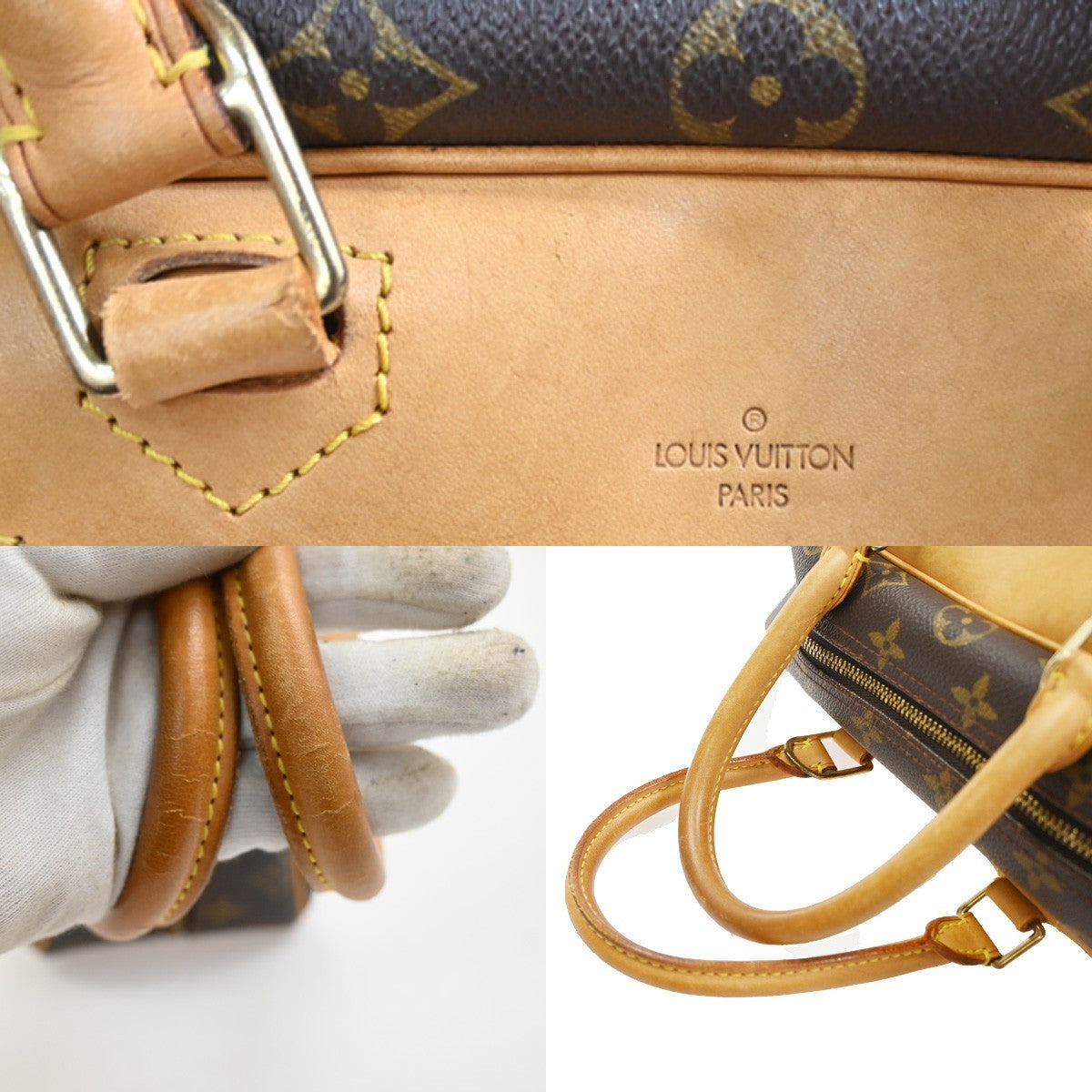 Louis Vuitton Deauville Handbag Monogram Canvas Brown Canvas Handbag (Pre-Owned)