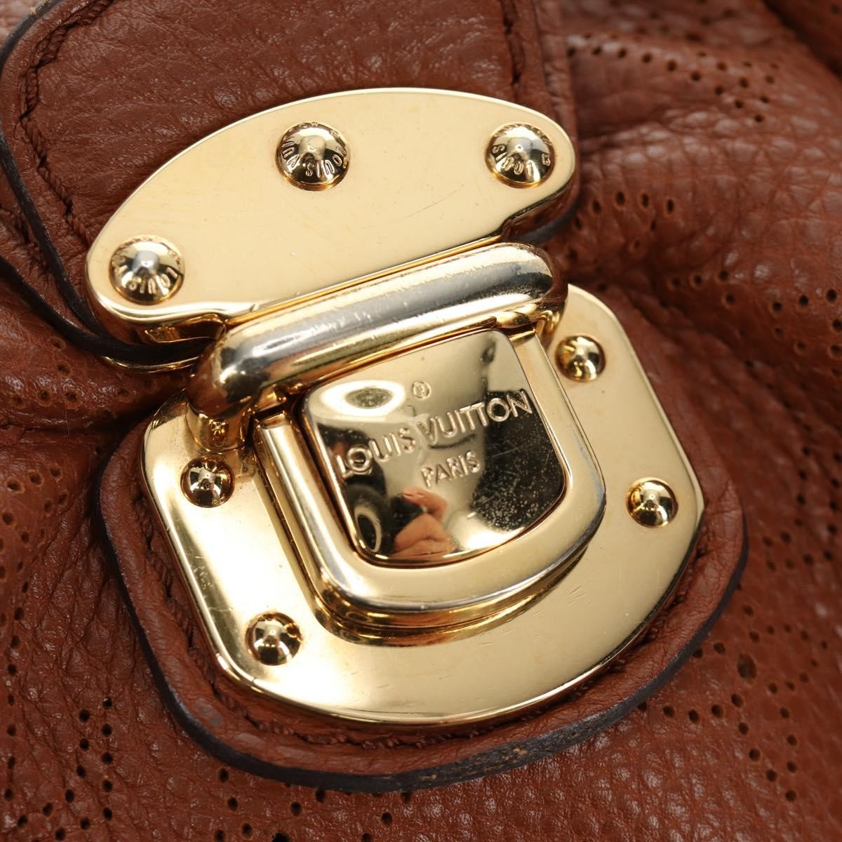 Louis Vuitton Lunar Handbag Mahina Leather Brown Leather Shoulder Bag Bag (Pre-Owned)