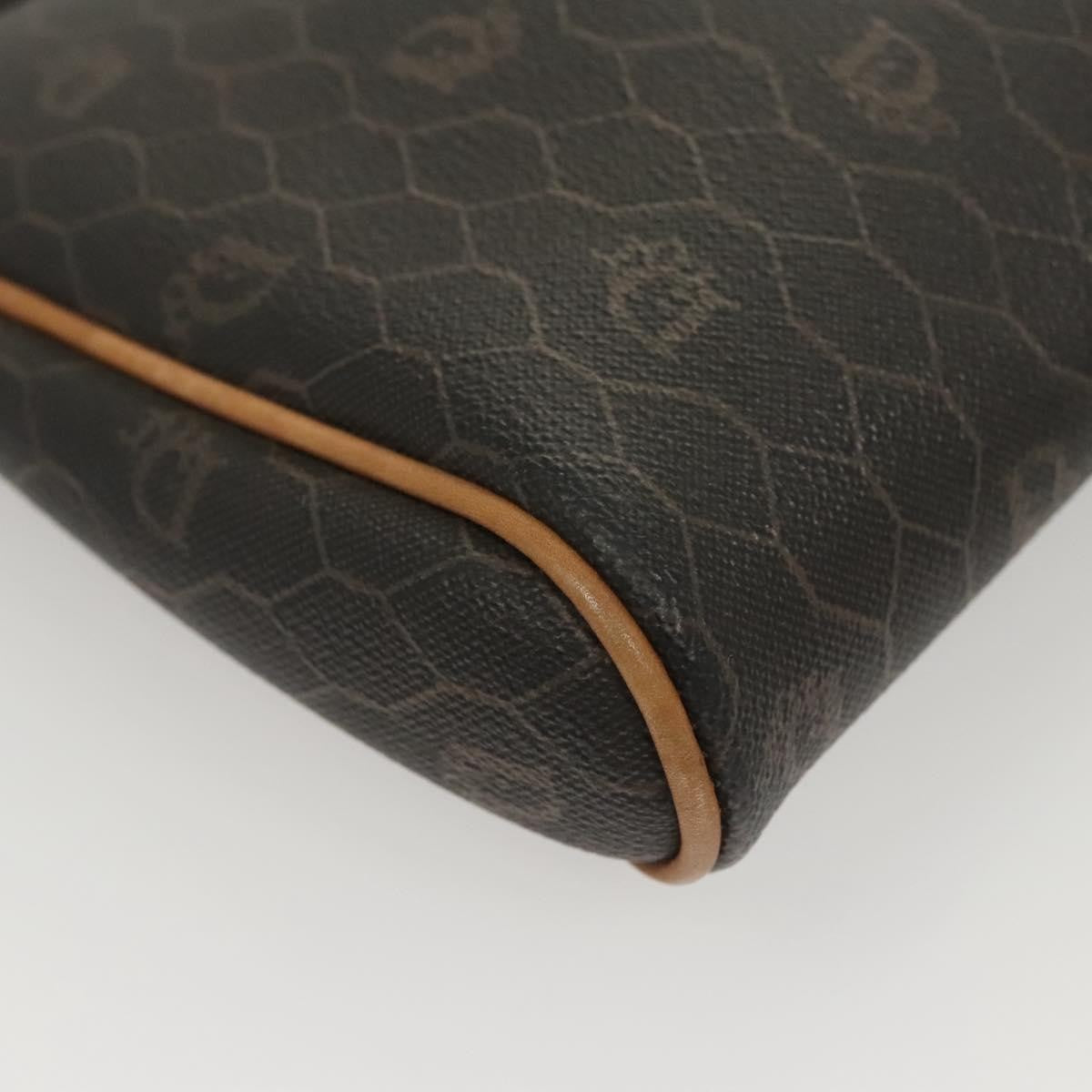 Christian Dior Vintage Honeycomb Zip Pouch Canvas And Leather Black Canvas Clutche & Pouche Bag (Pre-Owned)