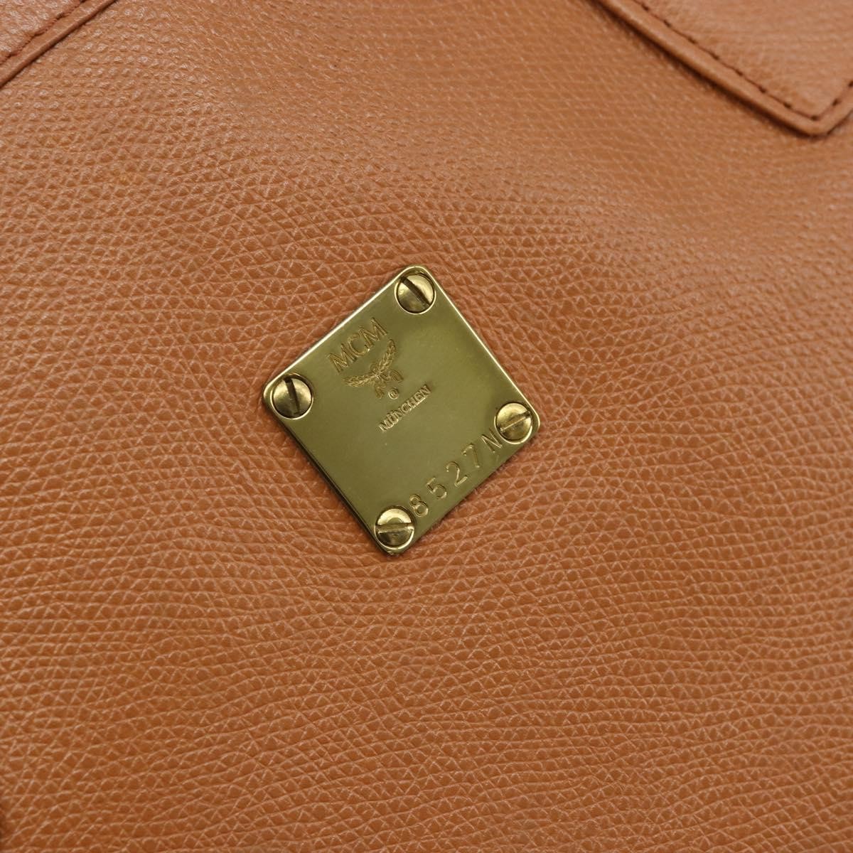 MCM Vintage Handbag Leather Brown Leather Handbag (Pre-Owned)
