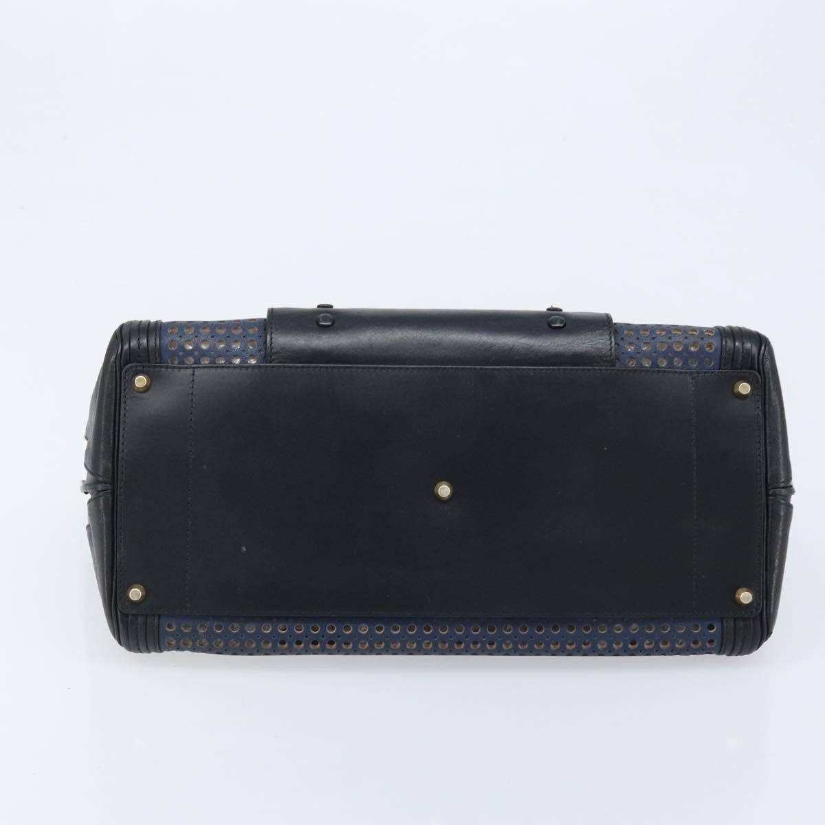 Chloe Alice Satchel Leather Black Leather Handbag (Pre-Owned)