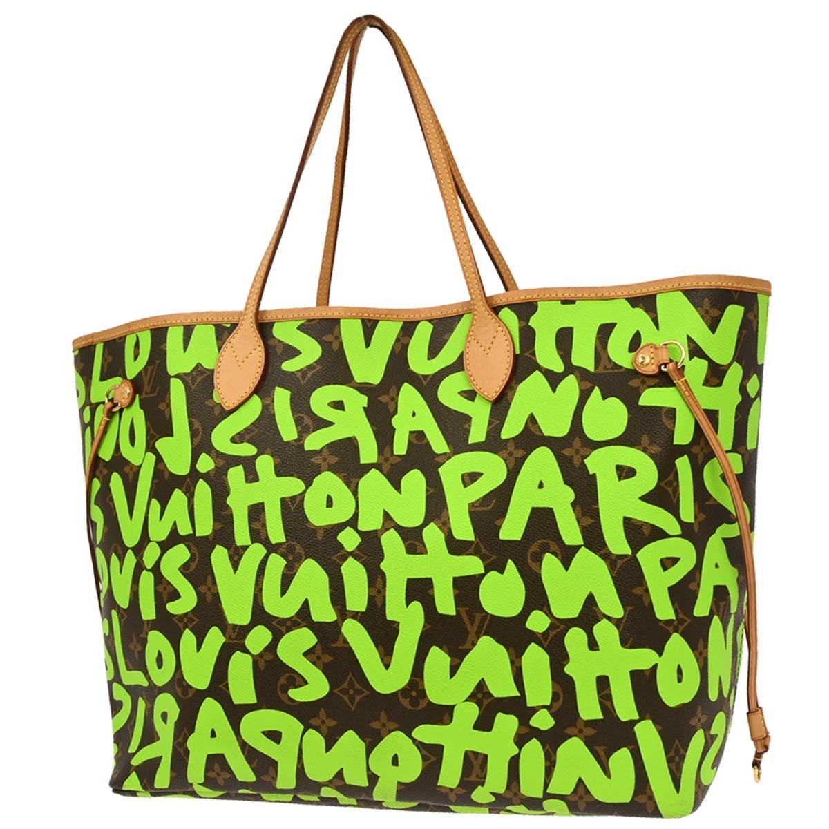 Louis Vuitton Neverfull Tote Limited Edition Monogram Graffiti Green Canvas Tote Bag Bag (Pre-Owned)