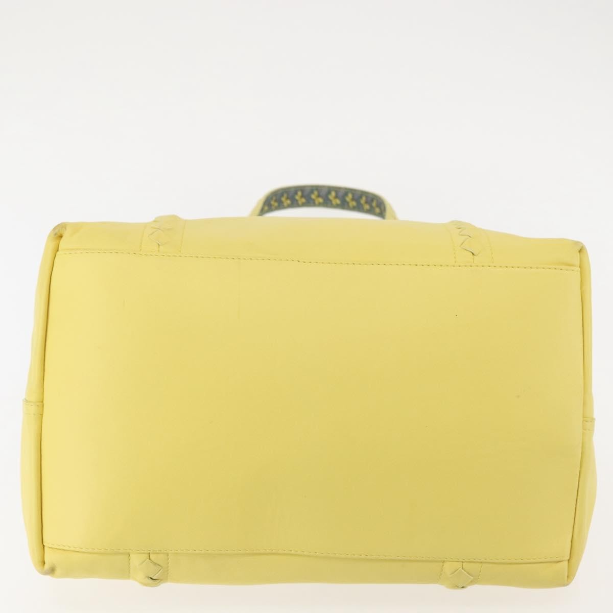 Bottega Veneta A-Shape Tote Leather With Intrecciato Detail Yellow Leather Shoulder Bag Bag (Pre-Owned)
