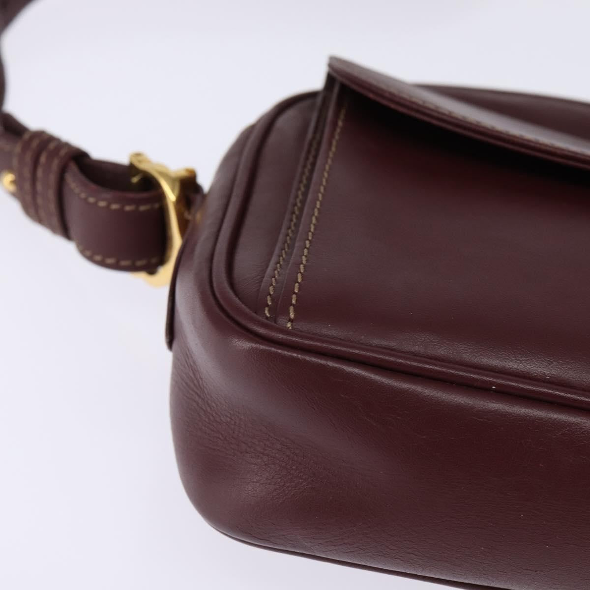 Cartier Must De Cartier Shoulder Bag Leather Burgundy Leather Shoulder Bag Bag (Pre-Owned)