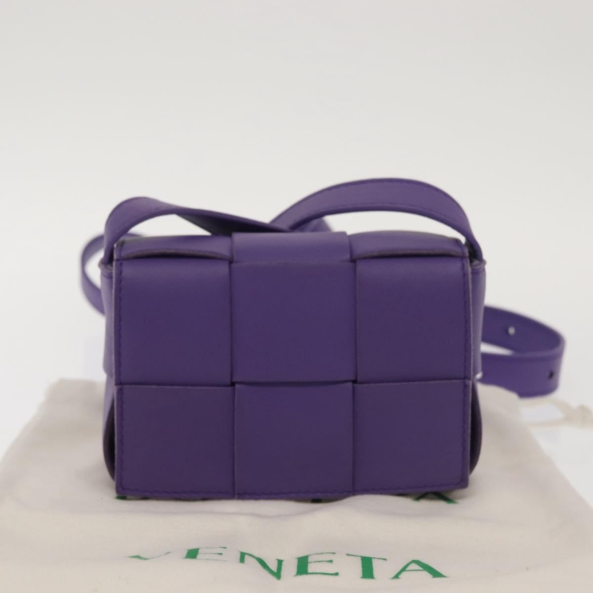 Bottega Veneta Cassette Crossbody Bag Padded Maxi Intrecciato Leather Purple Leather Bag (Pre-Owned)