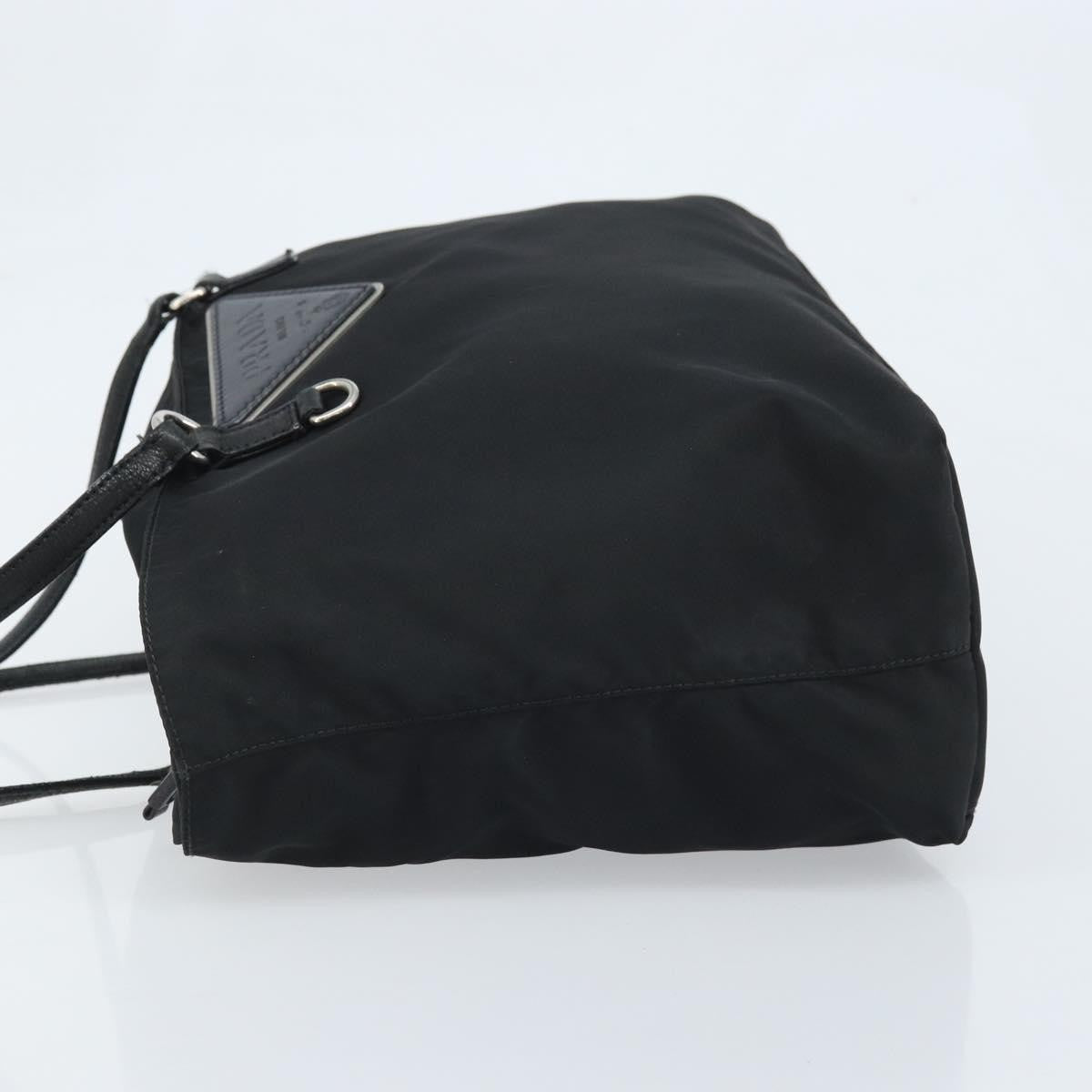 Prada Vintage Zip Tote Tessuto Black Nylon Tote Bag Bag (Pre-Owned)
