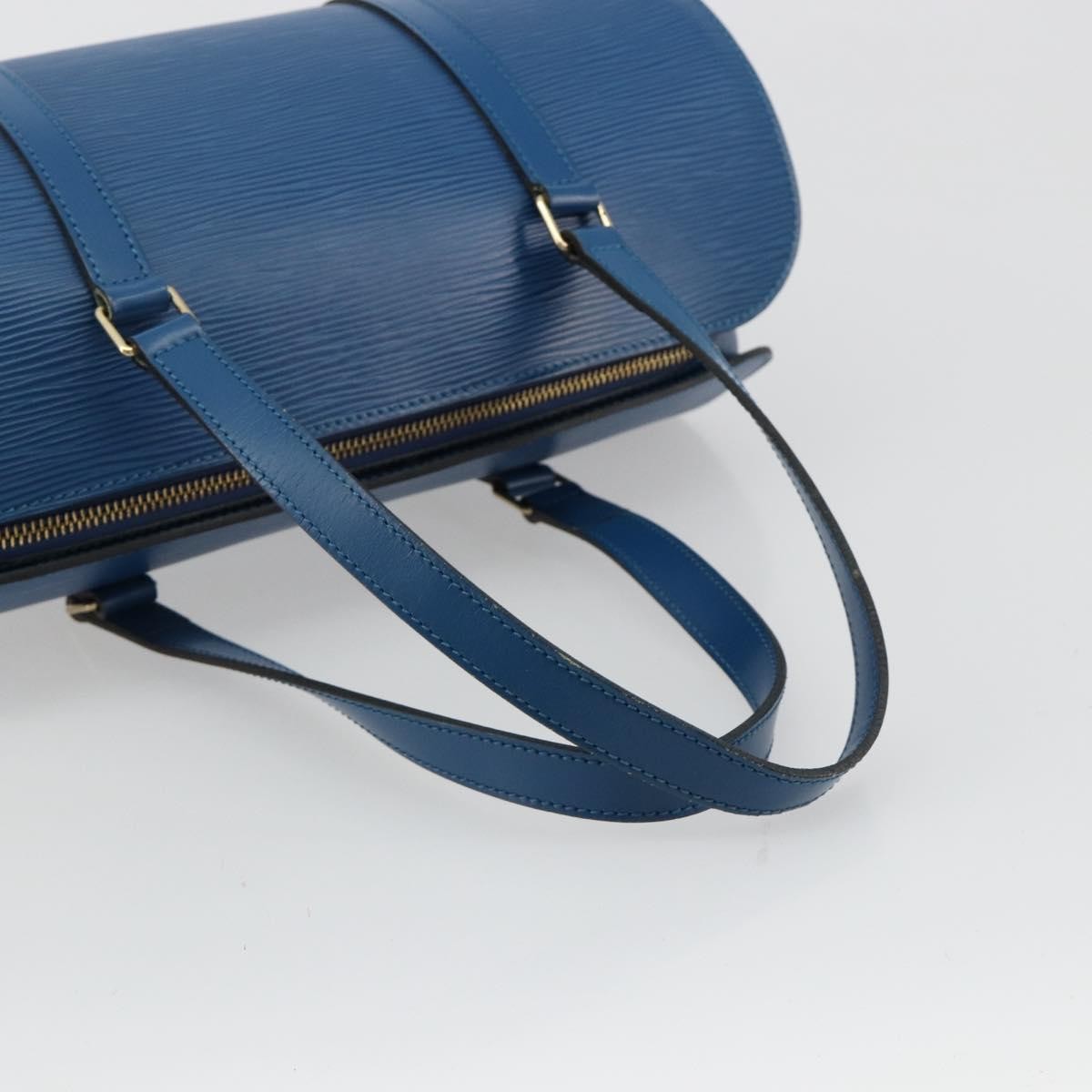 Louis Vuitton Soufflot Handbag Epi Leather Blue Leather Handbag (Pre-Owned)