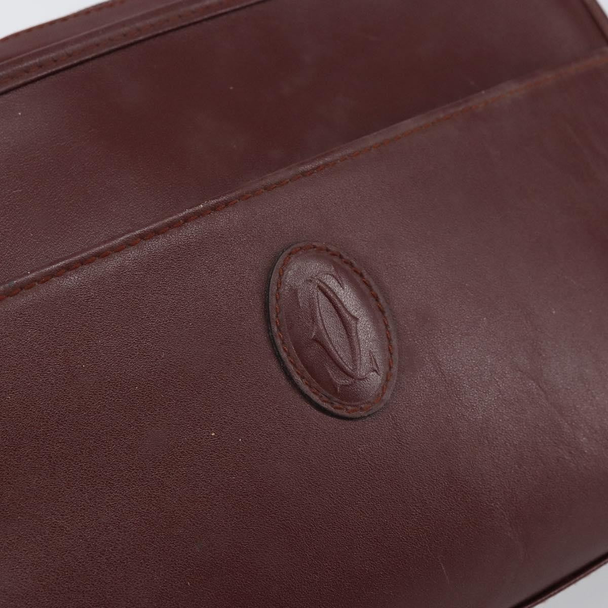 Cartier Must De Cartier Clutch Bag Leather Burgundy Leather Clutche & Pouche Bag (Pre-Owned)