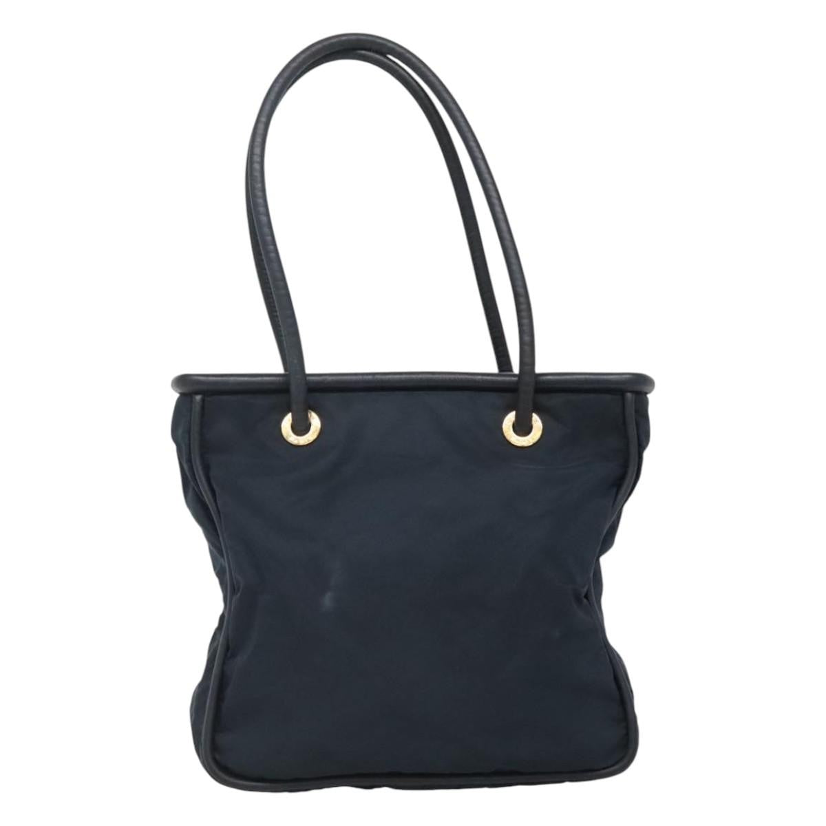 Celine Circle Logo Handbag Nylon Navy Nylon Tote Bag Bag (Pre-Owned)