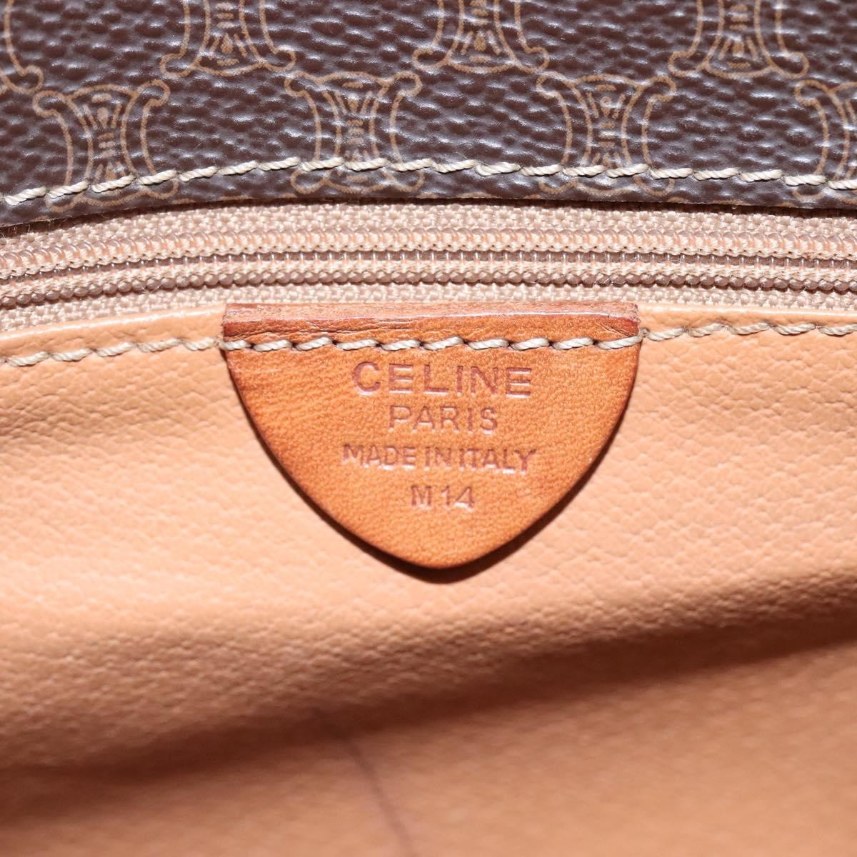 Celine Vintage Macadam Shoulder Bag Canvas And Leather Brown Canvas Shoulder Bag Bag (Pre-Owned)