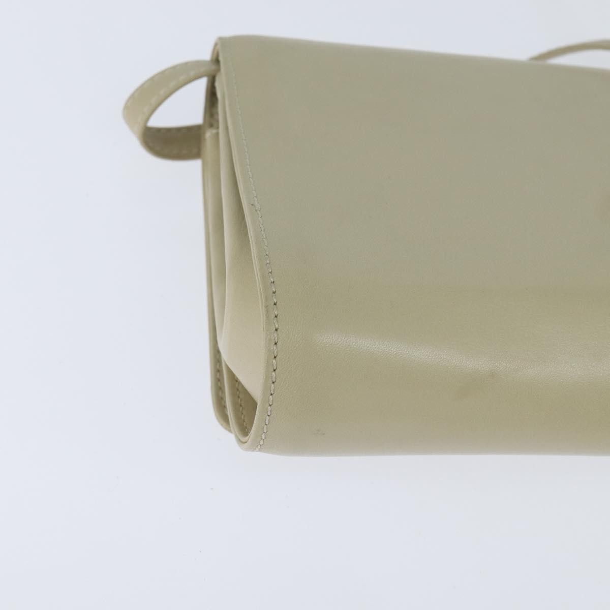 Celine Flap Shoulder Bag Leather Beige Leather Shoulder Bag Bag (Pre-Owned)