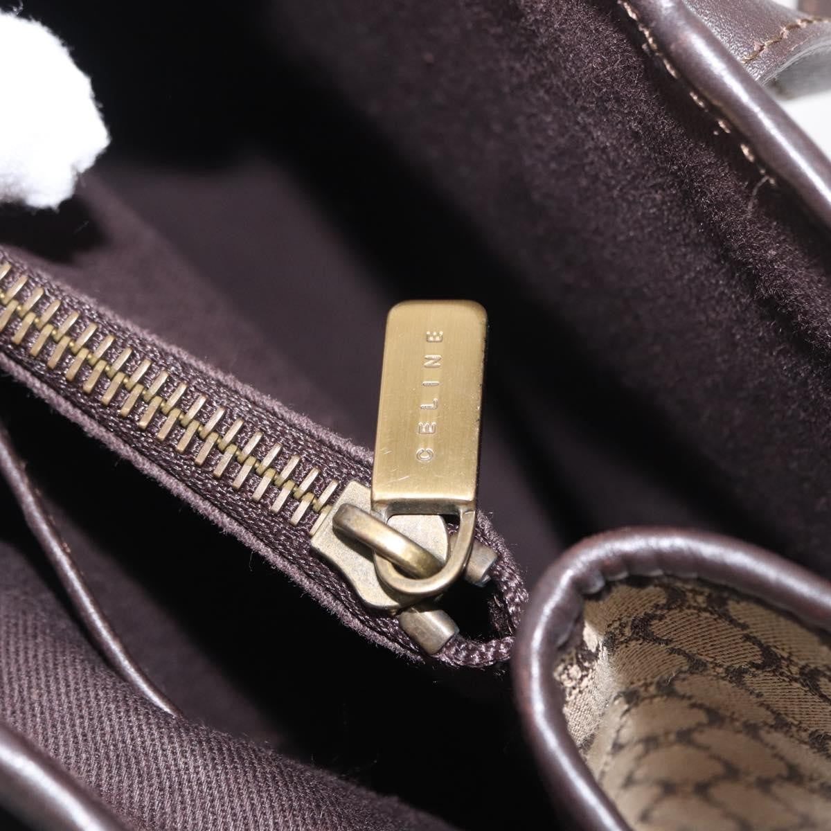 Celine Vintage Macadam Handbag Canvas Beige Canvas Handbag (Pre-Owned)