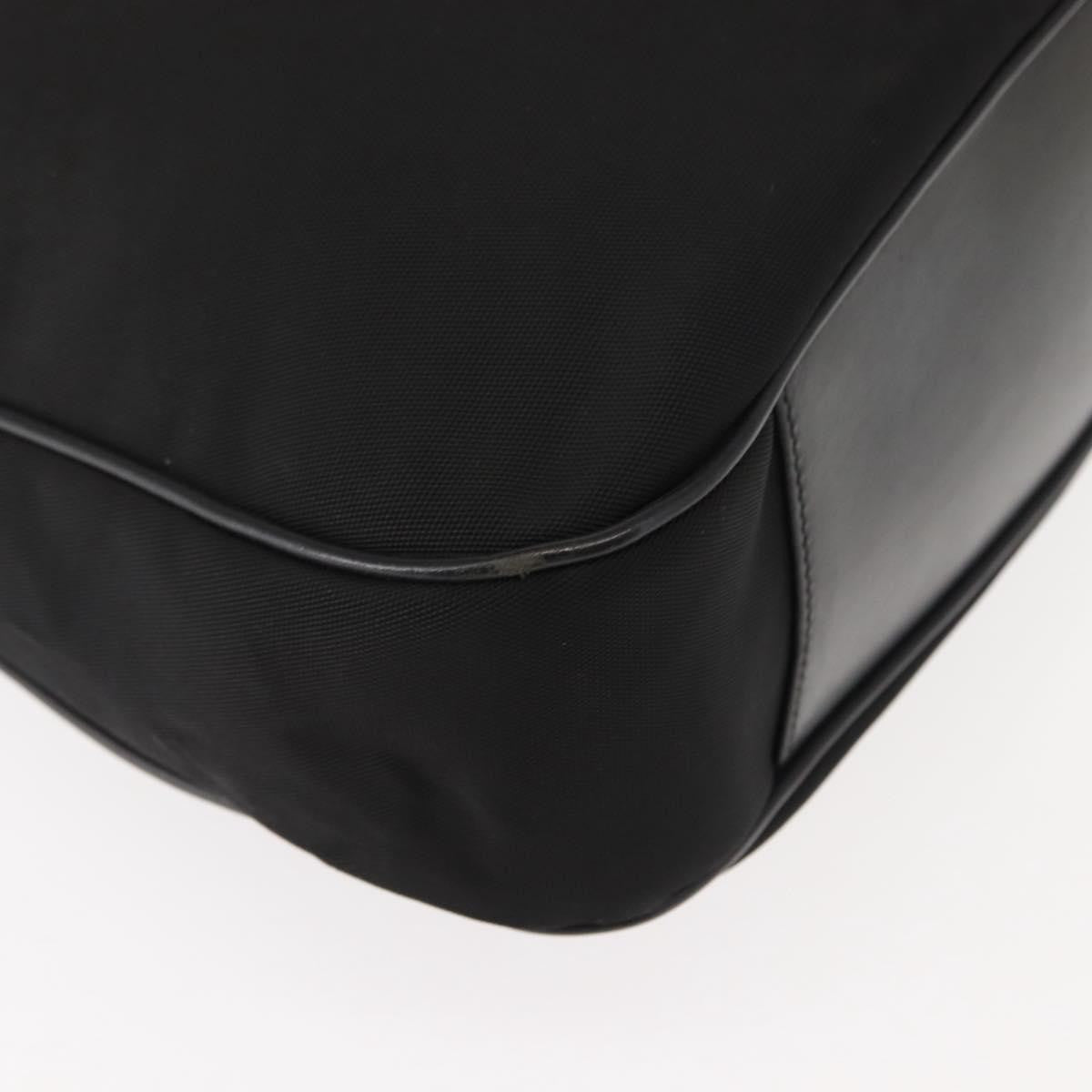 Gucci Vintage Bamboo Handle Open Hobo Nylon Black Nylon Tote Bag Bag (Pre-Owned)