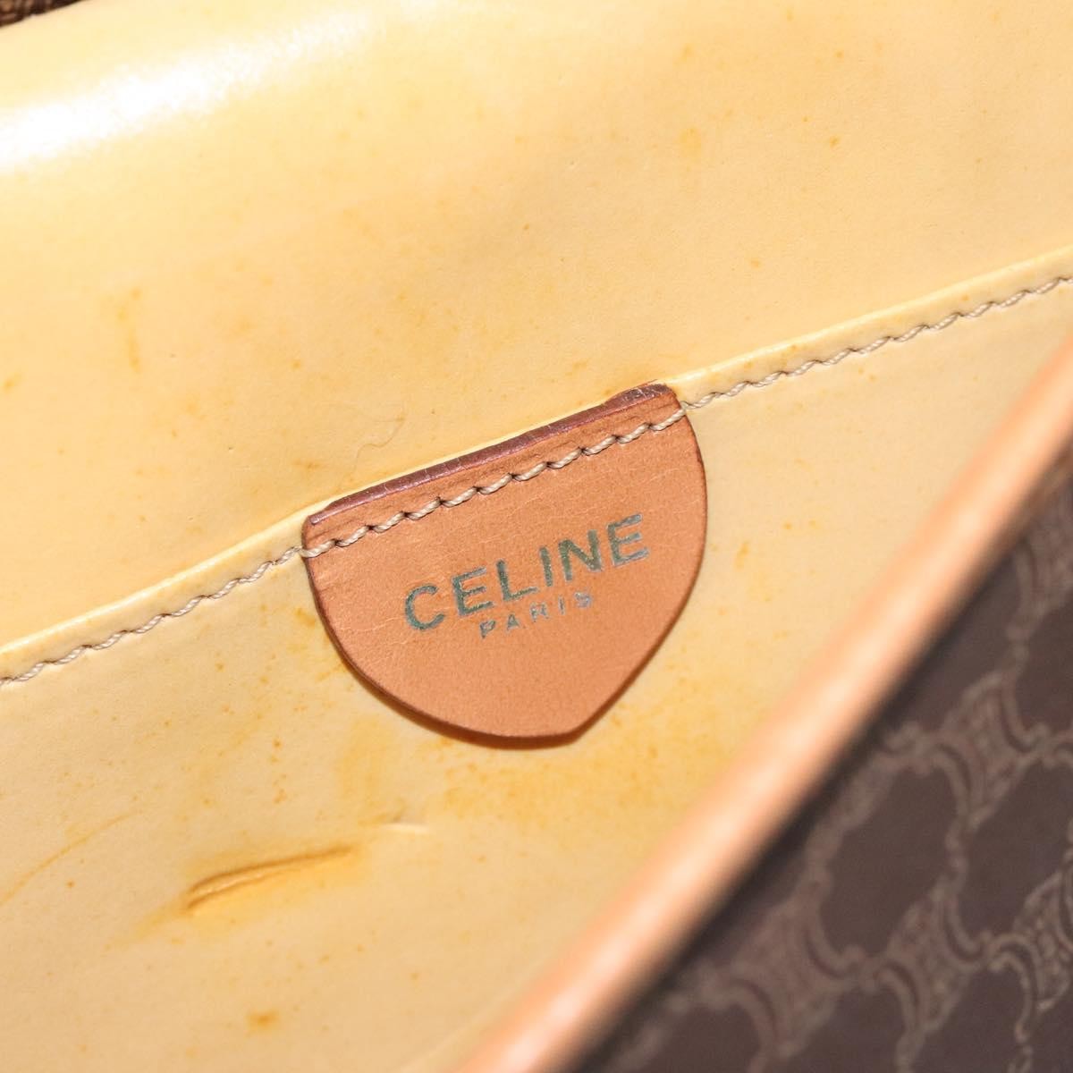 Celine Vintage Macadam Shoulder Bag Canvas And Leather Brown Canvas Shoulder Bag Bag (Pre-Owned)